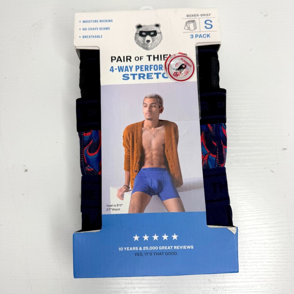 NEW PAIR OF THIEVES 3 Pack 4 Way Stretch Performance 5" Boxer Brief S